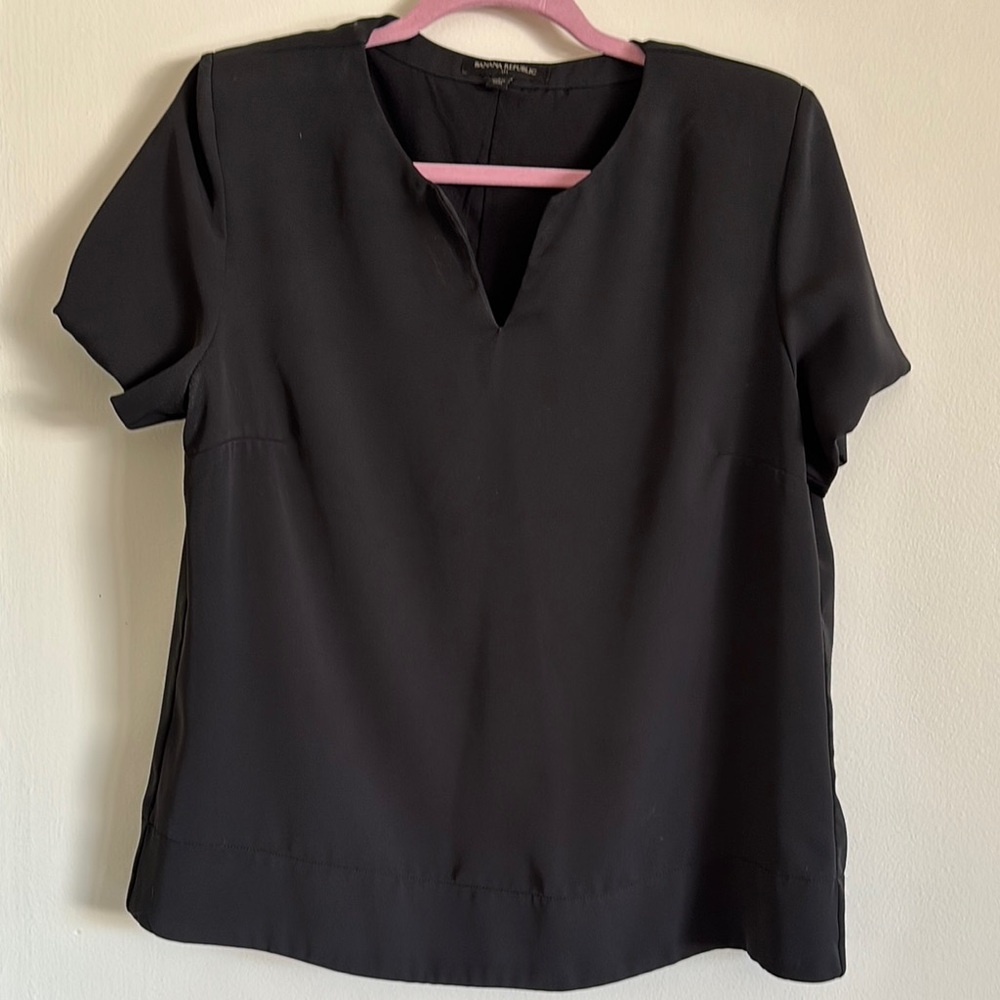 Banana Republic Black Short Sleeve Blouse